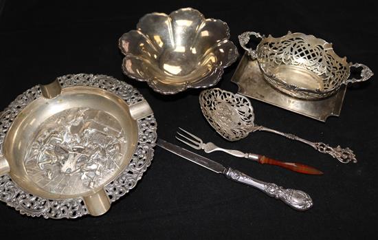 A small collection of silver